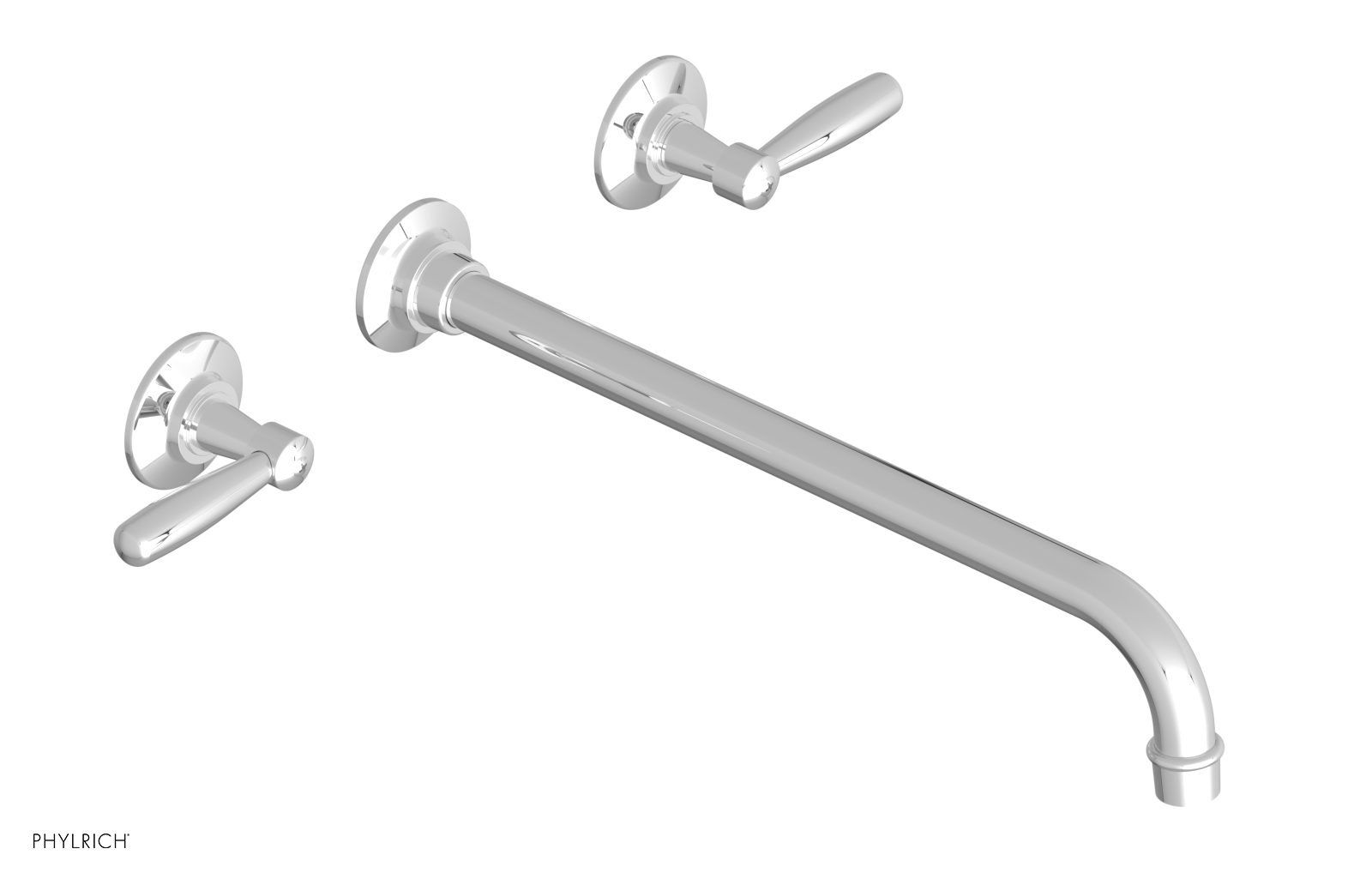 WORKS Wall Lavatory Set 14" Spout - Lever Handles 220-12-14 — thumbnail 2
