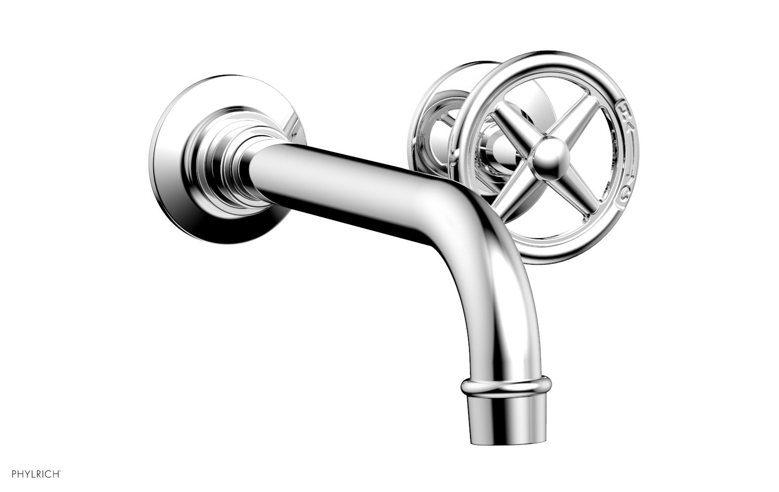 WORKS Single Handle Wall Lavatory Set - Cross Handles 220-15 — image 1