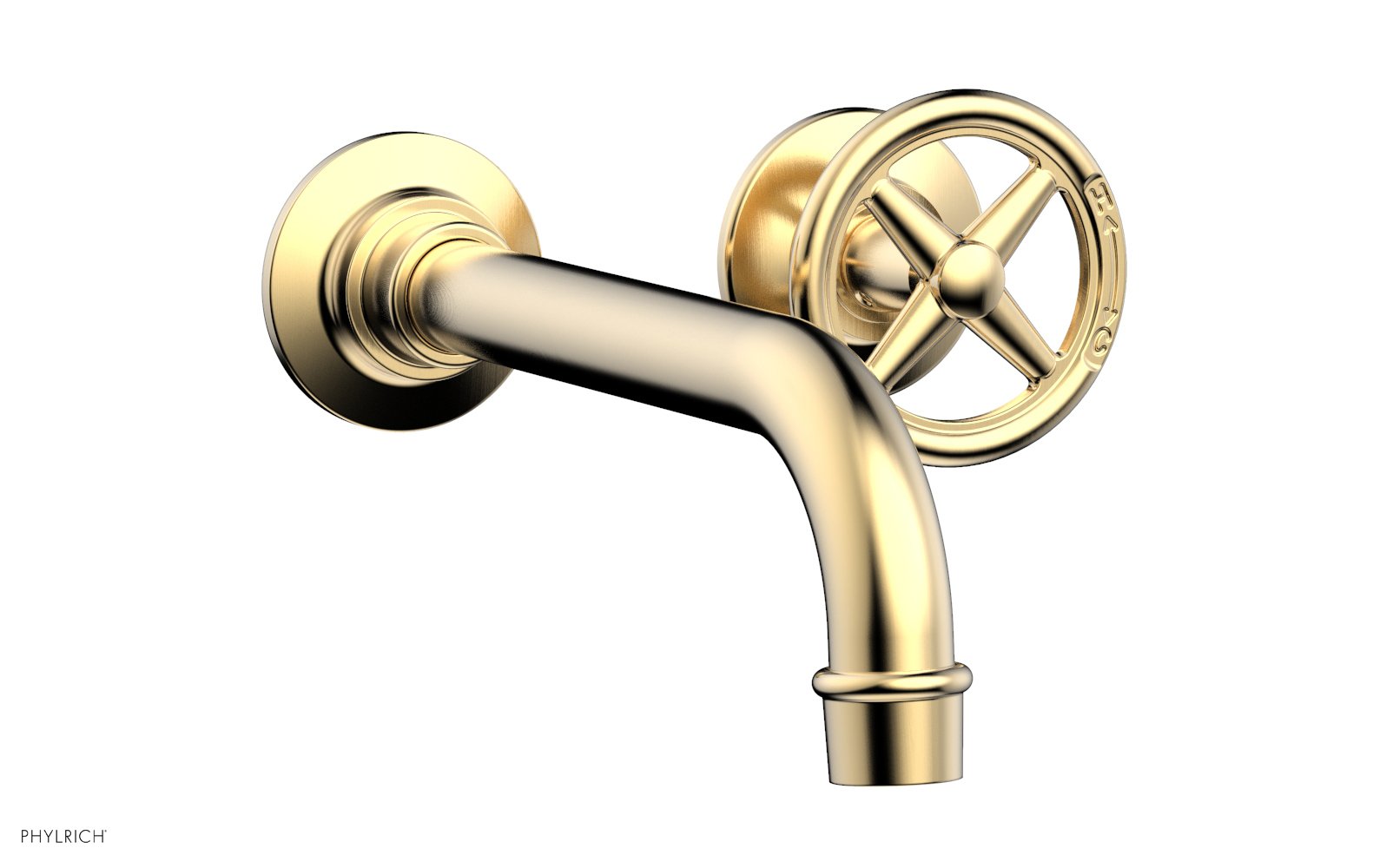 WORKS Single Handle Wall Lavatory Set - Cross Handles 220-15 — image 1