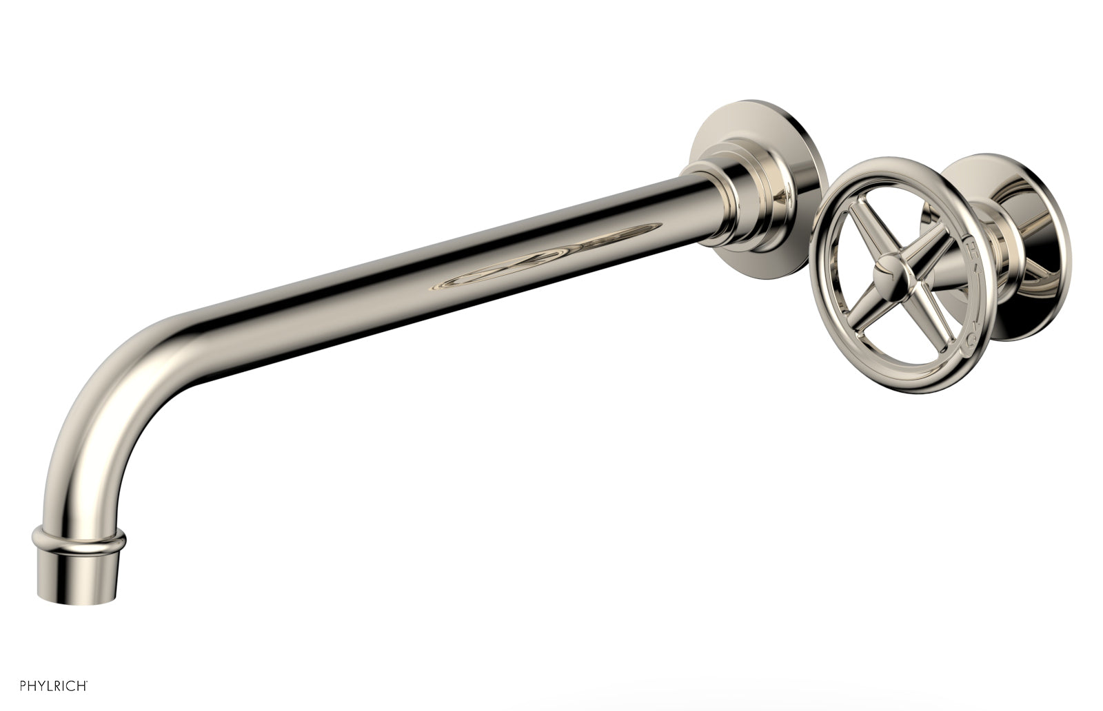 WORKS 12" Single Handle Wall Lavatory Set - Cross Handle 220-15-12 — thumbnail 3