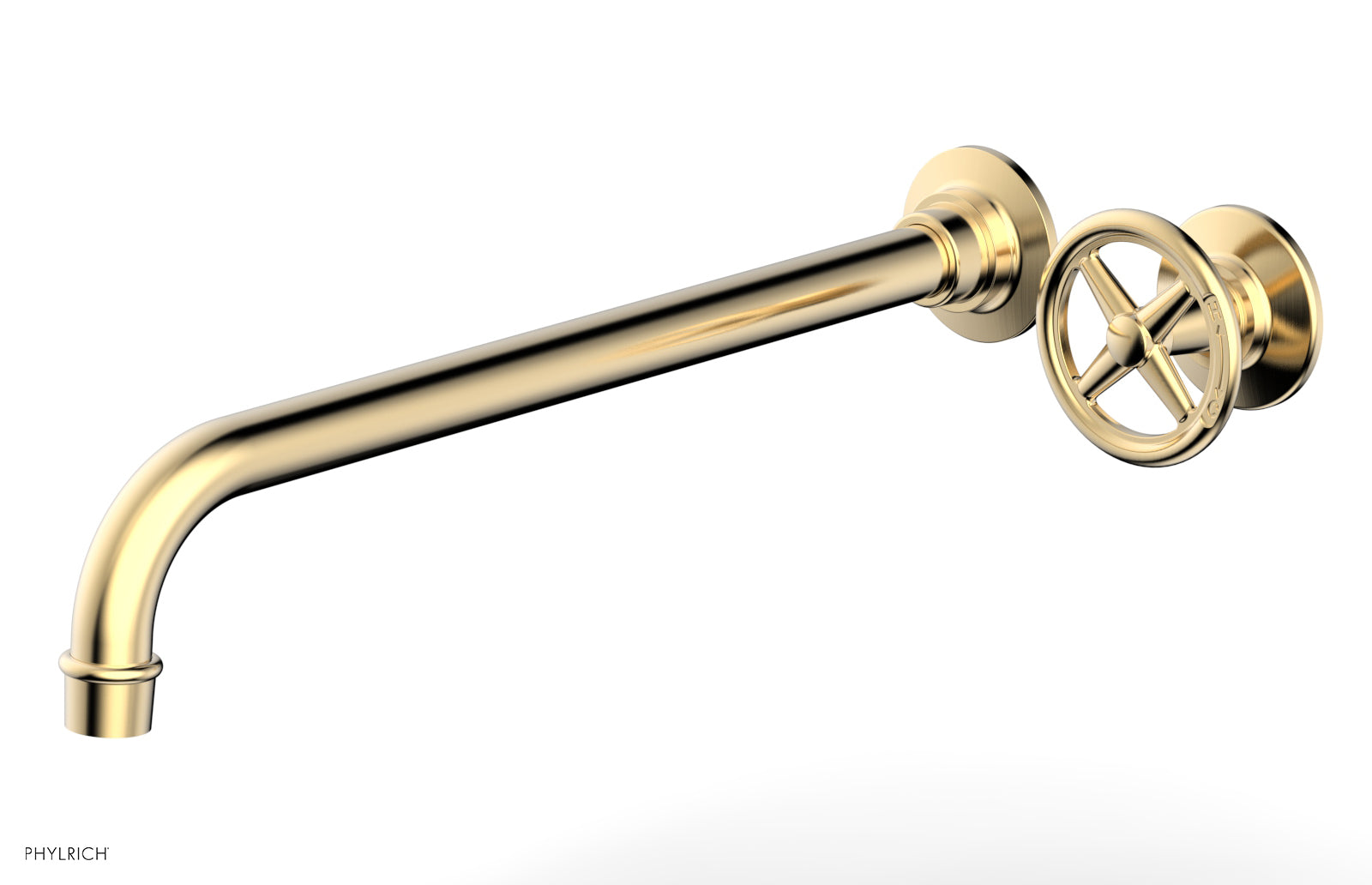 WORKS 14" Single Handle Wall Lavatory Set - Cross Handle 220-15-14 — thumbnail 2