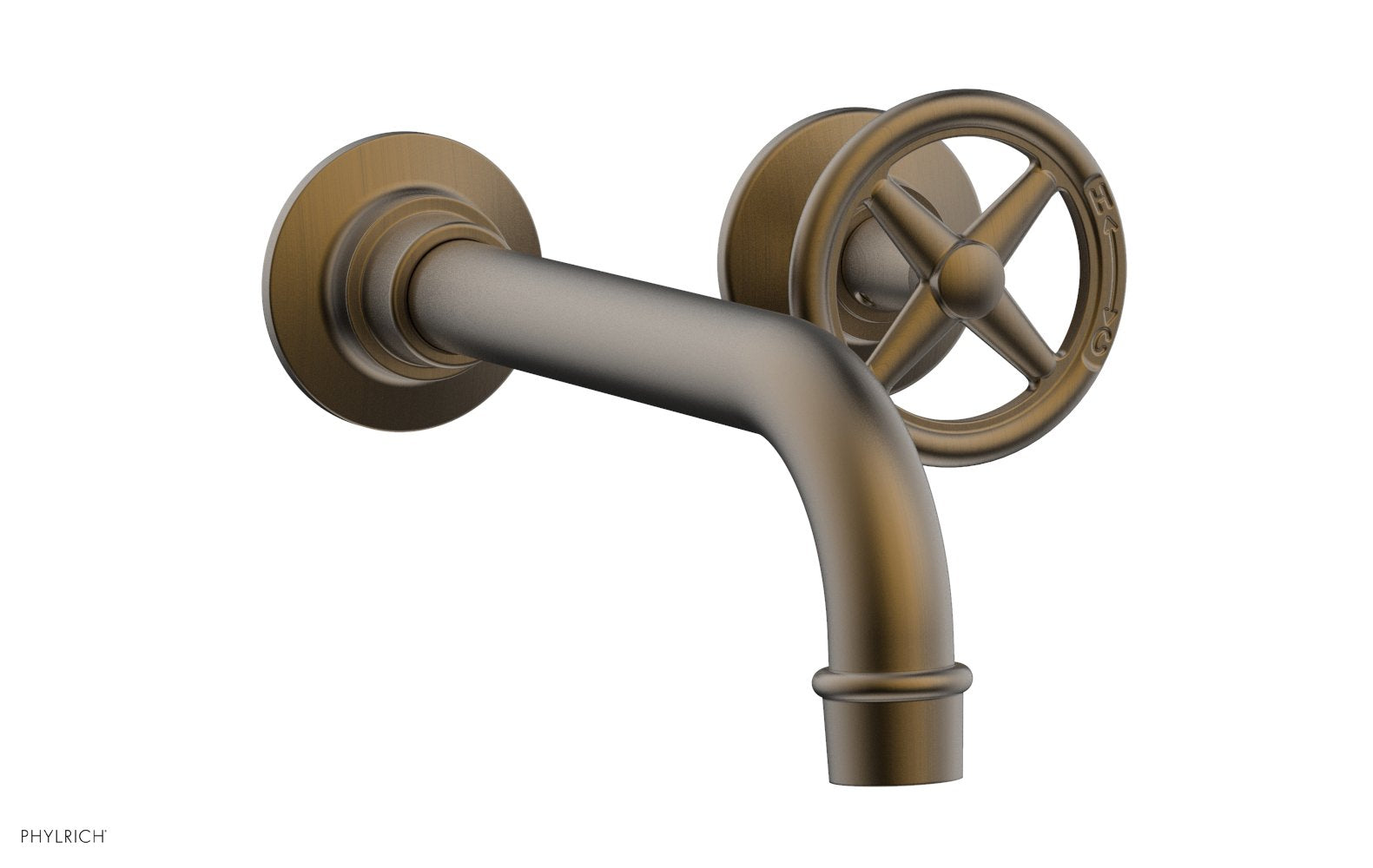 WORKS Single Handle Wall Lavatory Set - Cross Handles 220-15 — image 1