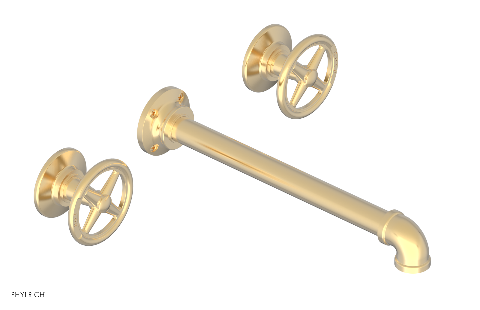 WORKS 2 Wall Lavatory Set 10" Spout - Cross Handles 221-11-10 — thumbnail 2