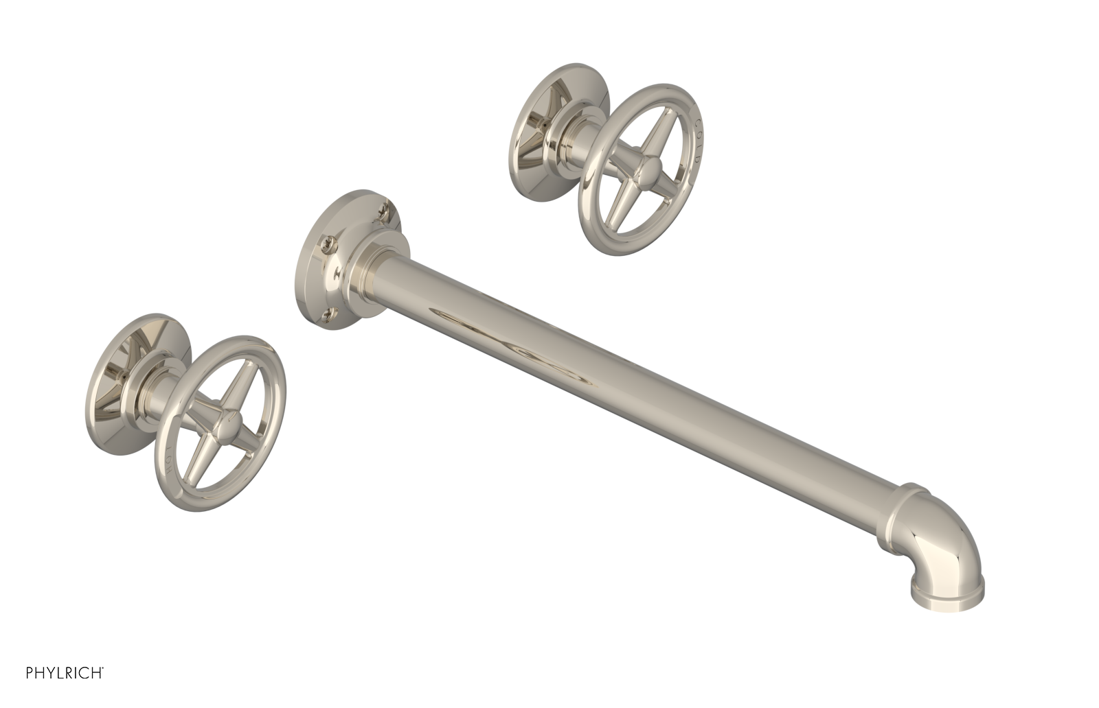 WORKS 2 Wall Lavatory Set 12" Spout - Cross Handles 221-11-12 — image 1