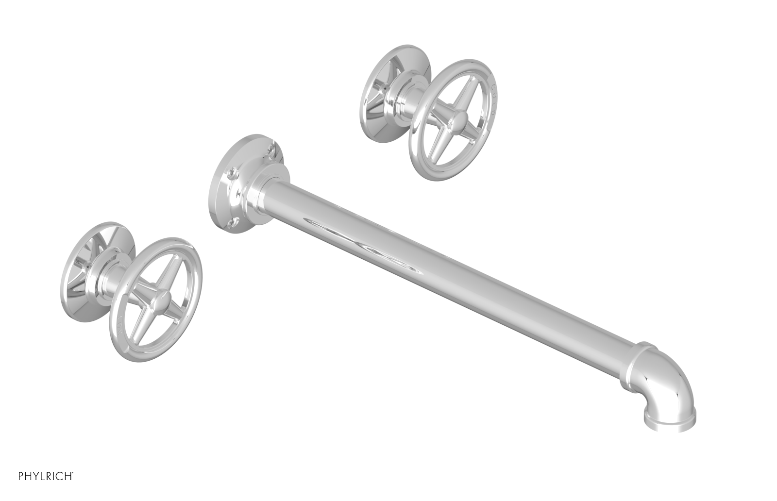 WORKS 2 Wall Lavatory Set 12" Spout - Cross Handles 221-11-12 — thumbnail 2