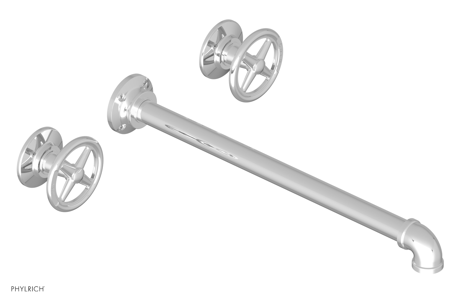 WORKS 2 Wall Lavatory Set 14" Spout - Cross Handles 221-11-14 — thumbnail 3