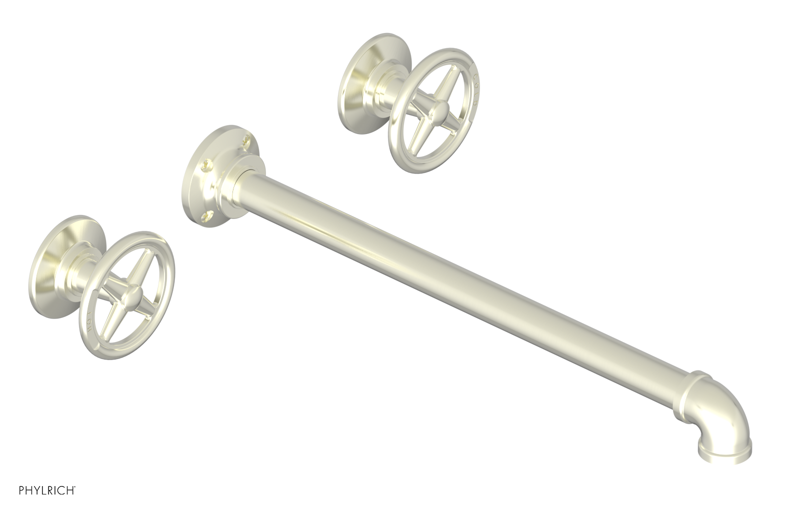 WORKS 2 Wall Lavatory Set 14" Spout - Cross Handles 221-11-14 — image 1