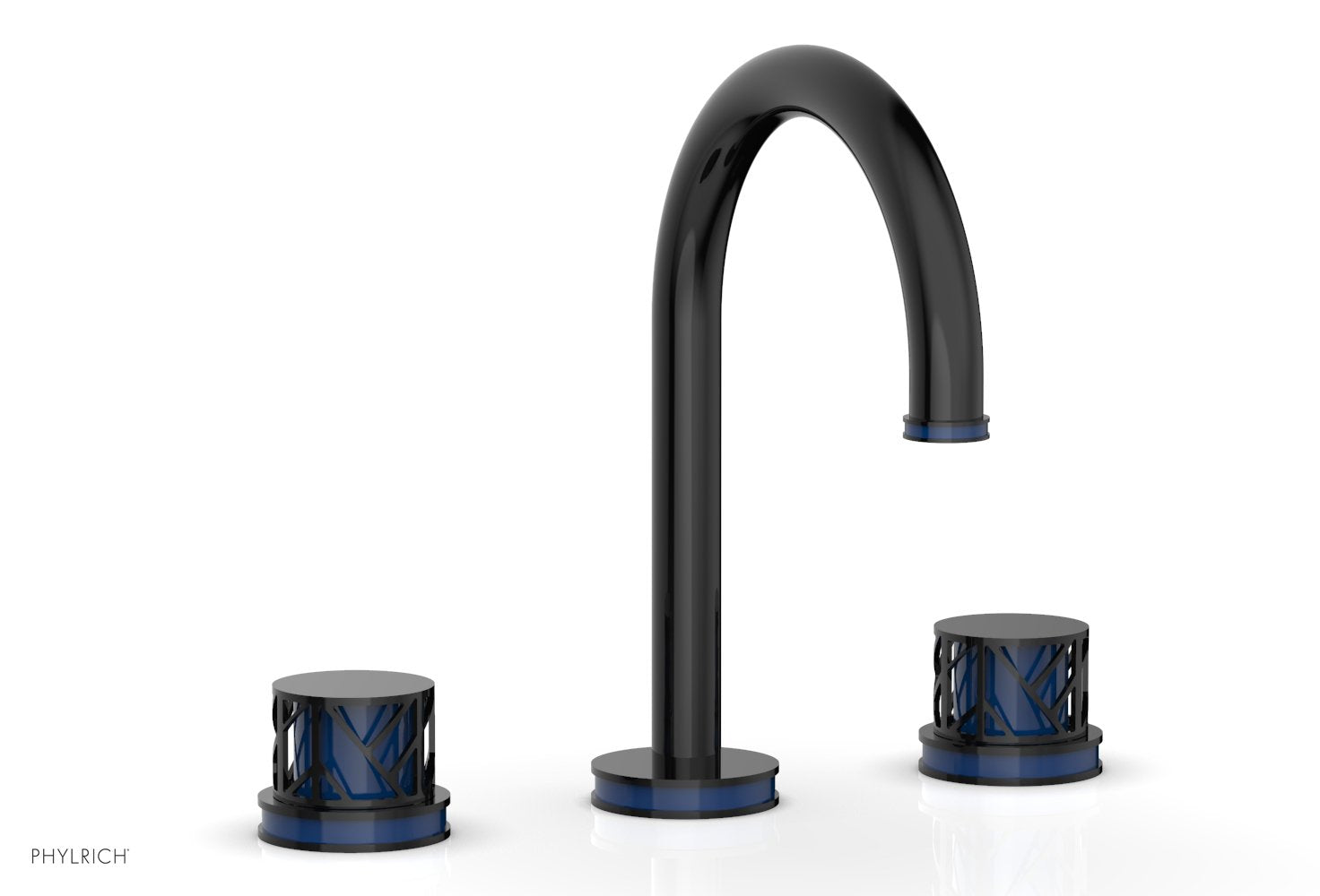 JOLIE Widespread Faucet - Round Handles with "Navy Blue" Accents 222-01 — thumbnail 3