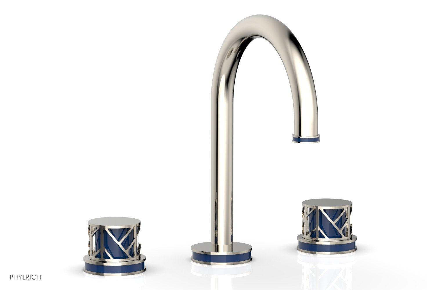 JOLIE Widespread Faucet - Round Handles with "Navy Blue" Accents 222-01 — image 1