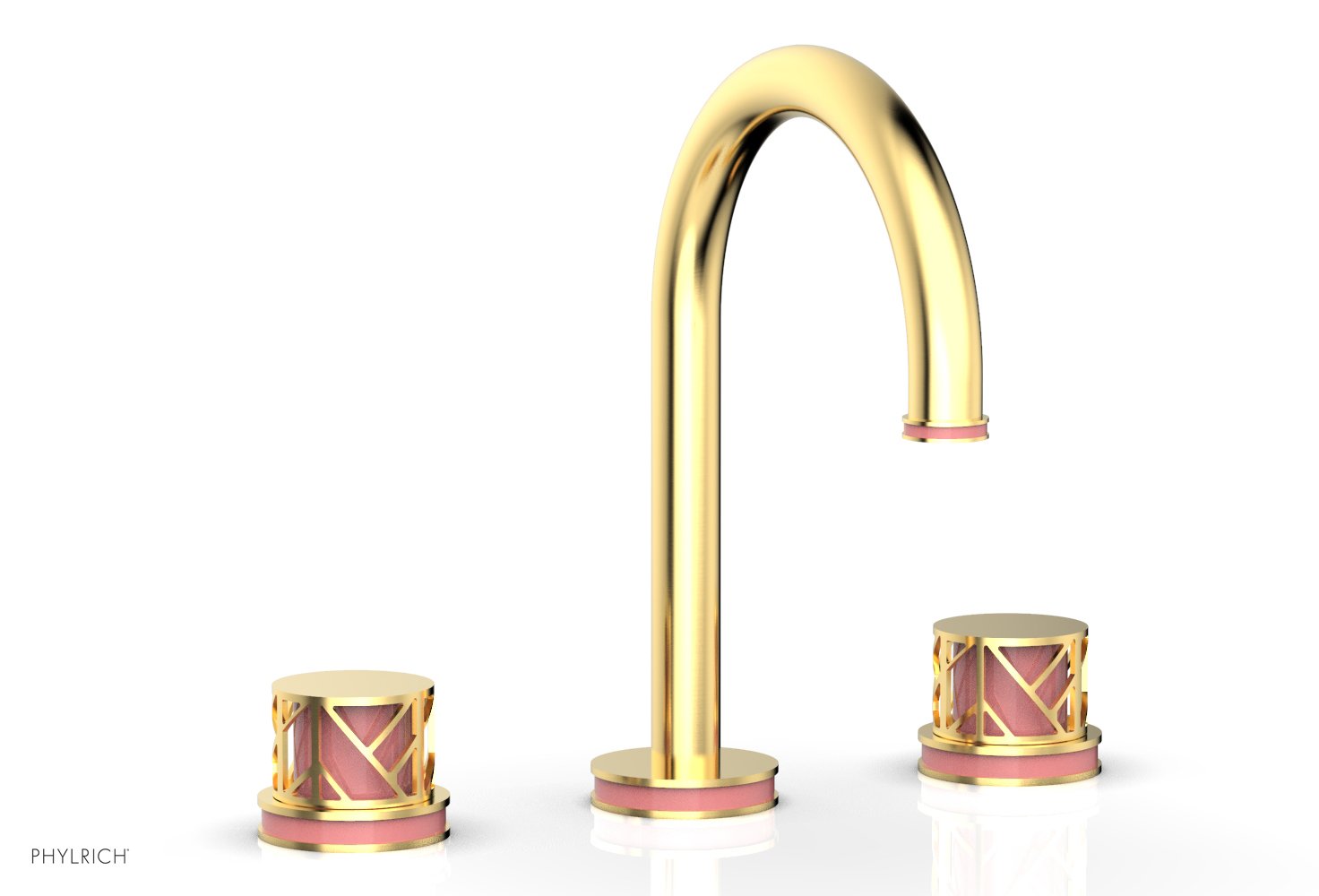 JOLIE Widespread Faucet - Round Handles with "Pink" Accents 222-01 — image 1