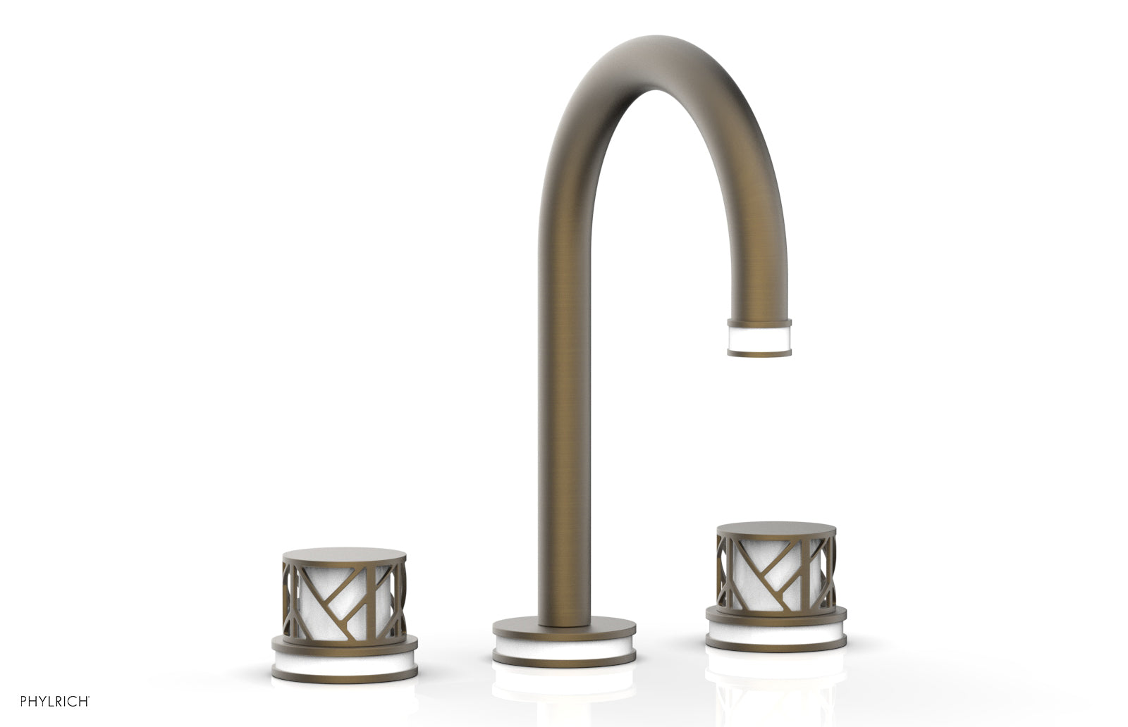 JOLIE Widespread Faucet - Round Handles with "White" Accents 222-01 — thumbnail 2