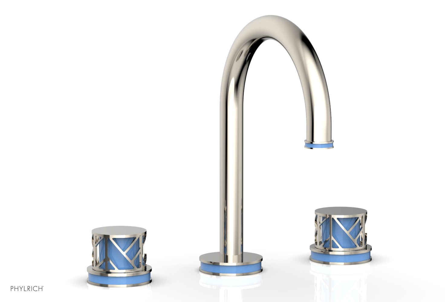 JOLIE Widespread Faucet - Round Handles with "Light Blue" Accents 222-01
