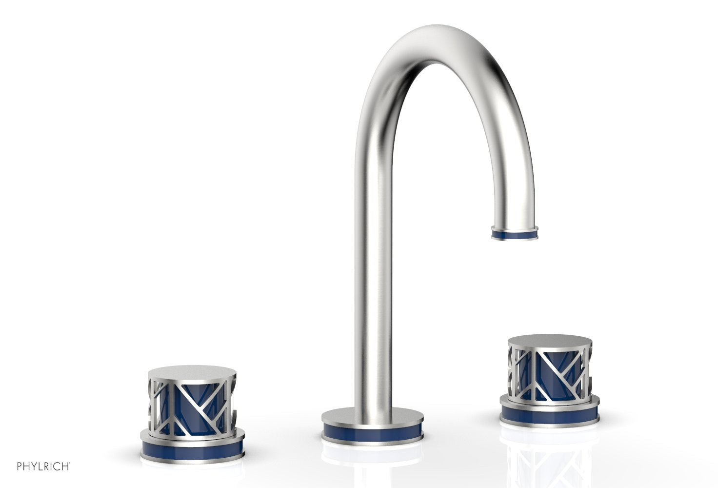 JOLIE Widespread Faucet - Round Handles with "Navy Blue" Accents 222-01 — thumbnail 2