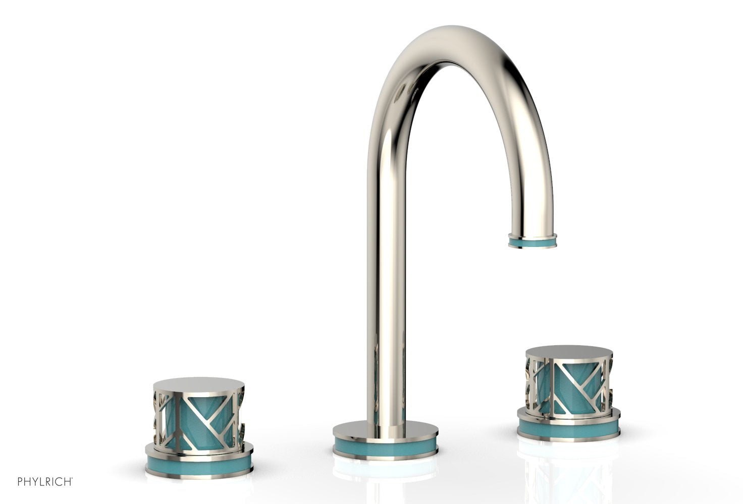 JOLIE Widespread Faucet - Round Handles with "Turquoise" Accents 222-01 — image 1