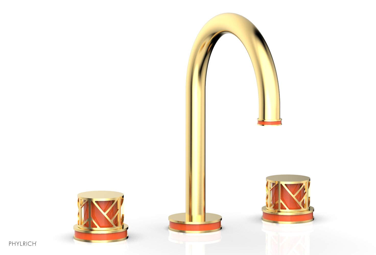 JOLIE Widespread Faucet - Round Handles with "Orange" Accents 222-01 — image 1