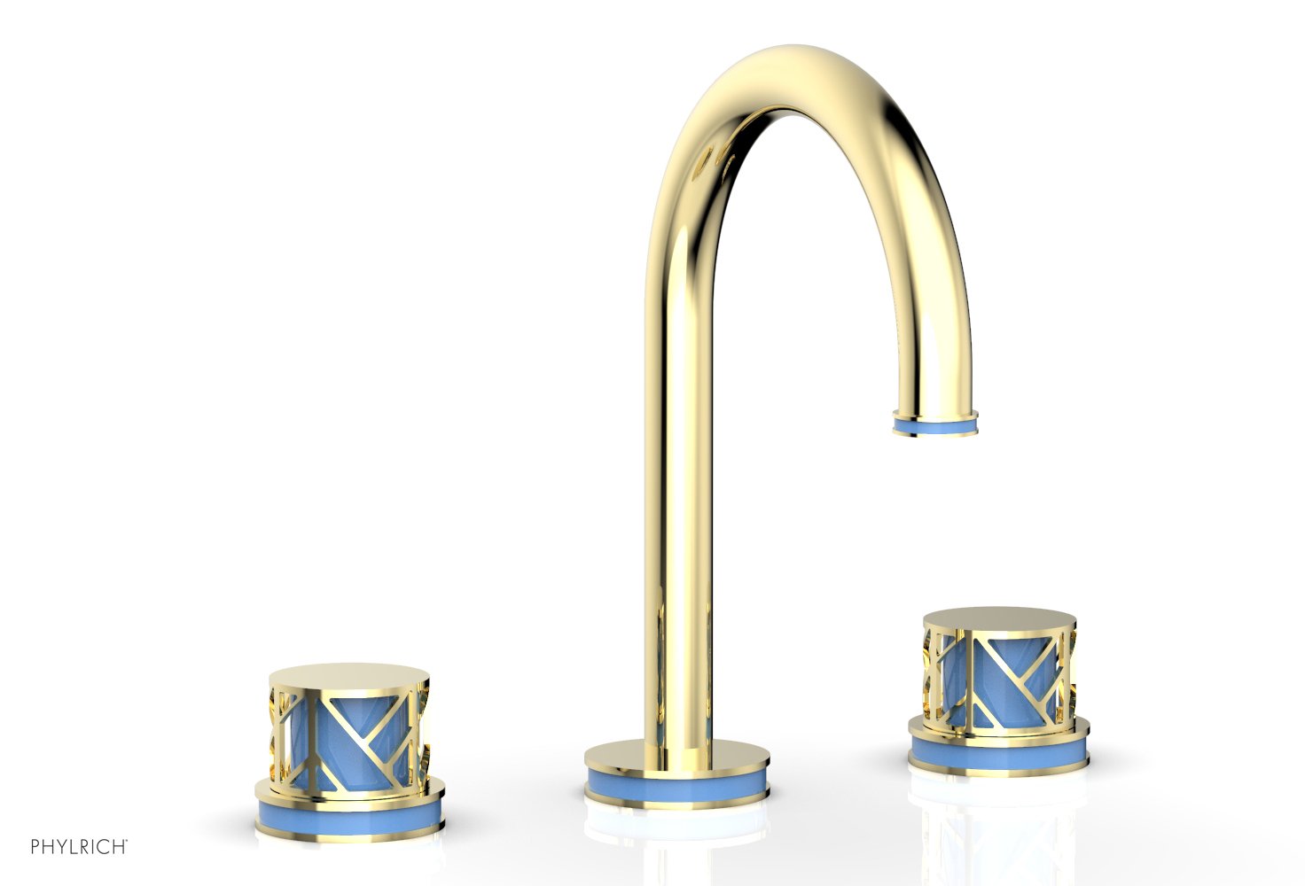 JOLIE Widespread Faucet - Round Handles with "Light Blue" Accents 222-01 — image 1