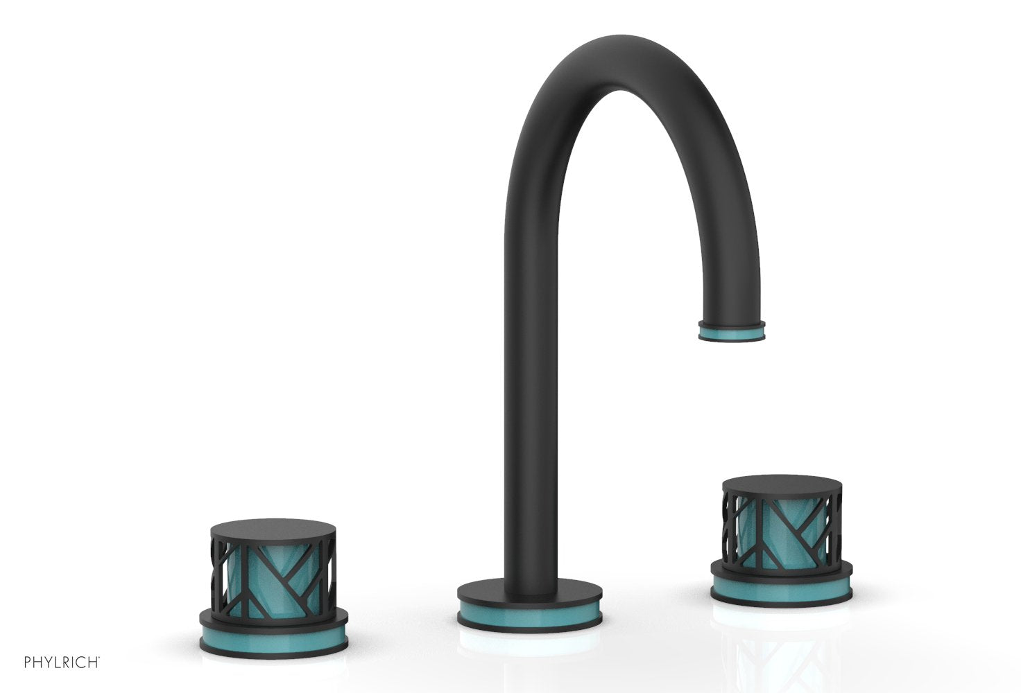 JOLIE Widespread Faucet - Round Handles with "Turquoise" Accents 222-01 — image 1
