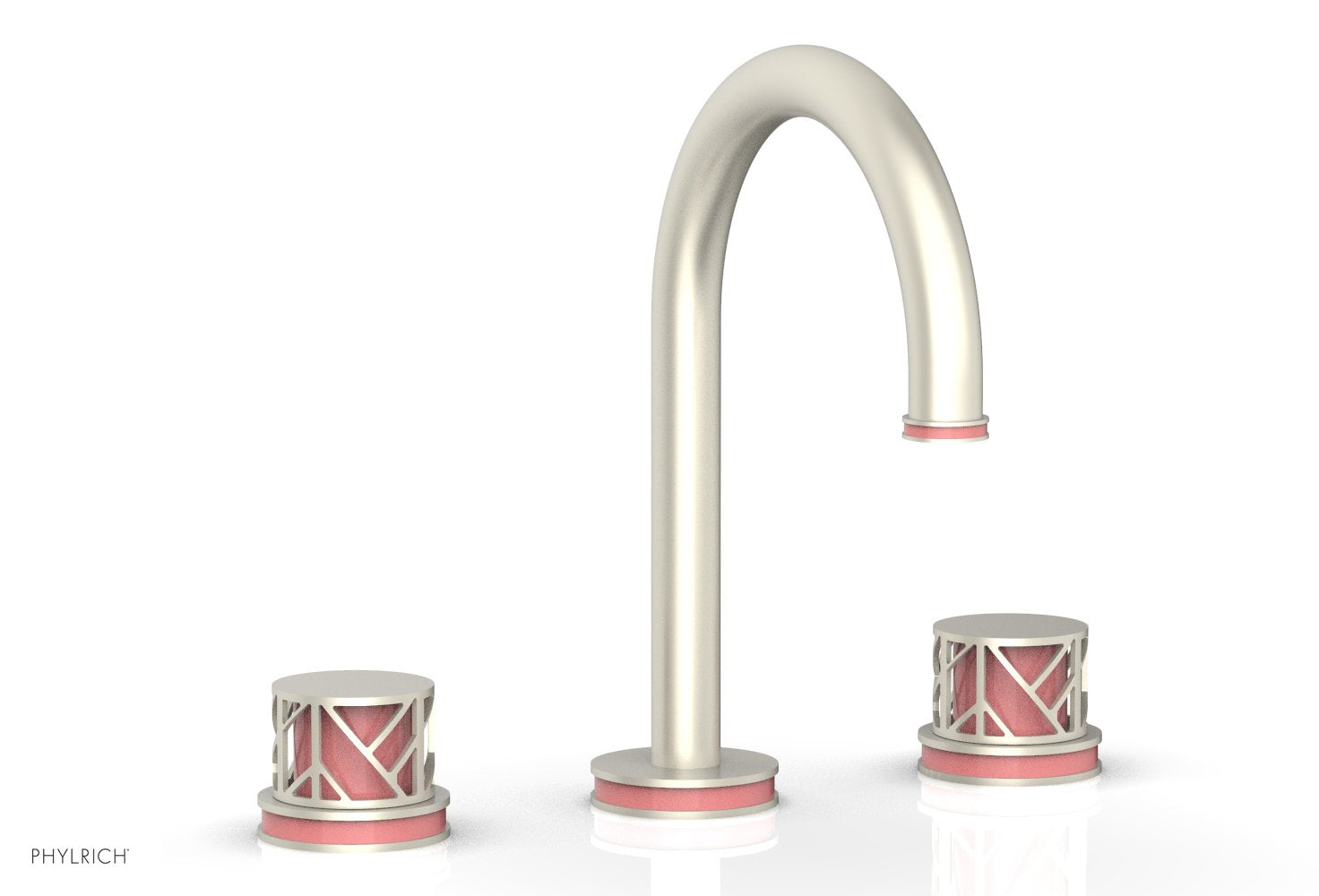 JOLIE Widespread Faucet - Round Handles with "Pink" Accents 222-01 — image 1