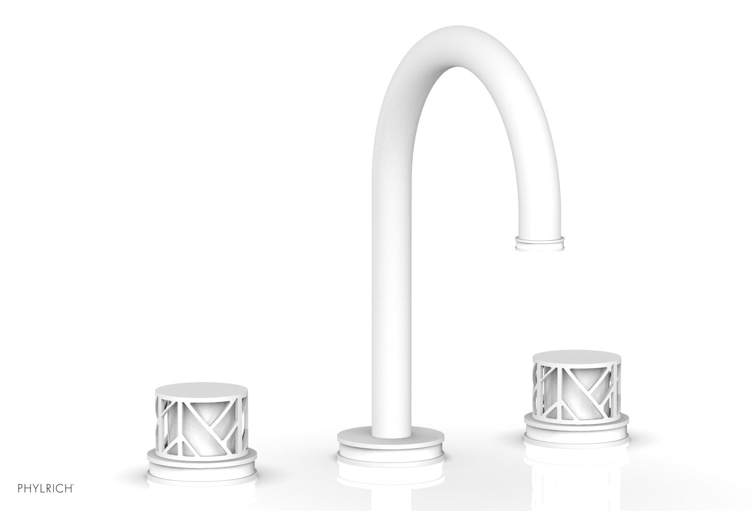 JOLIE Widespread Faucet - Round Handles with "White" Accents 222-01 — thumbnail 2