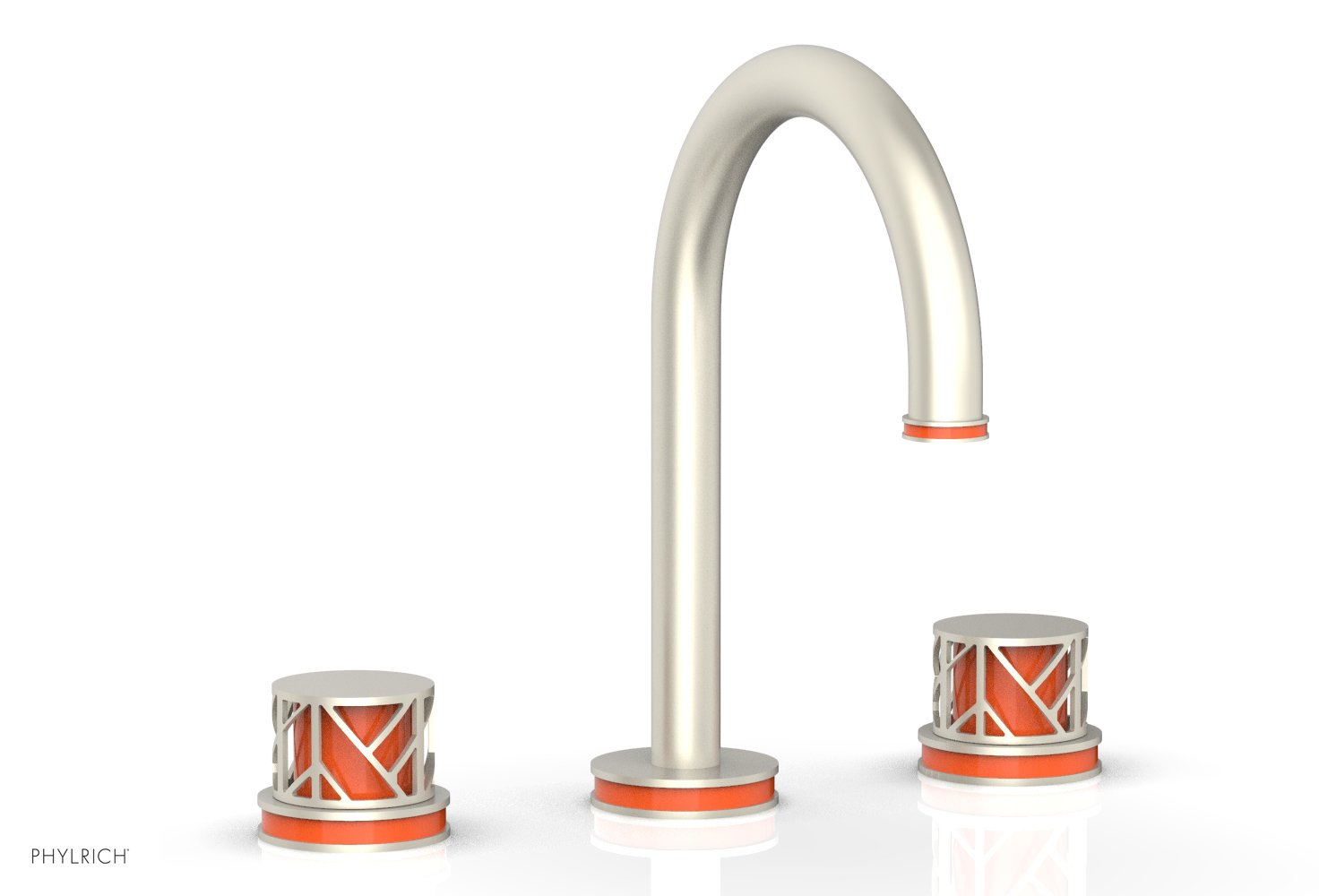 JOLIE Widespread Faucet - Round Handles with "Orange" Accents 222-01 — image 1