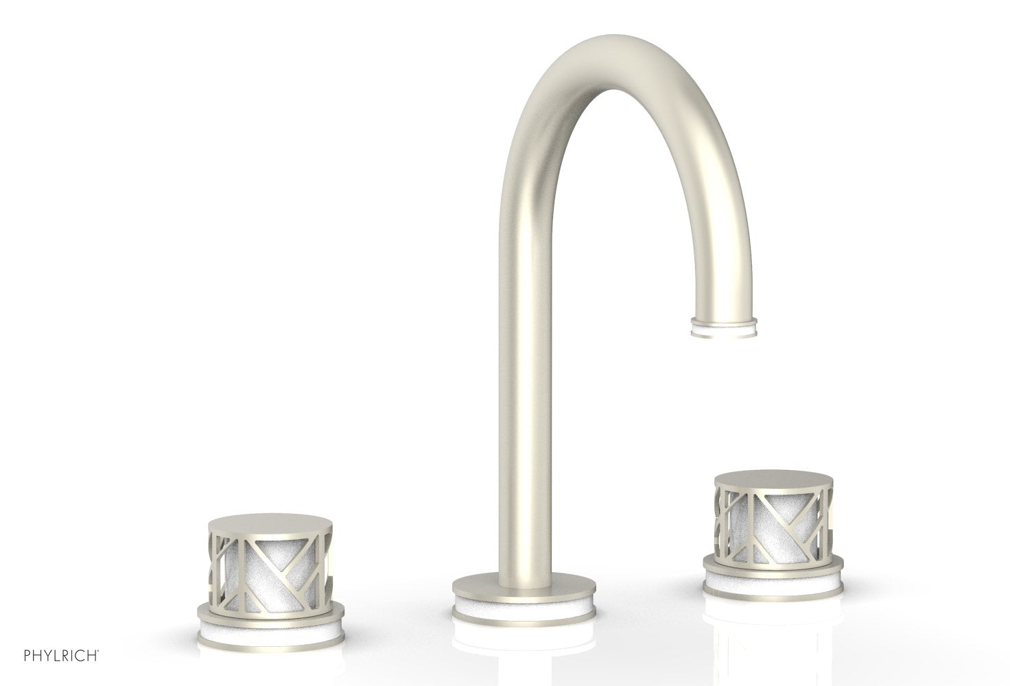 JOLIE Widespread Faucet - Round Handles with "White" Accents 222-01 — image 1