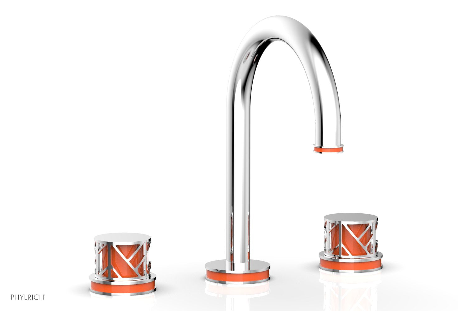 JOLIE Widespread Faucet - Round Handles with "Orange" Accents 222-01 — image 1