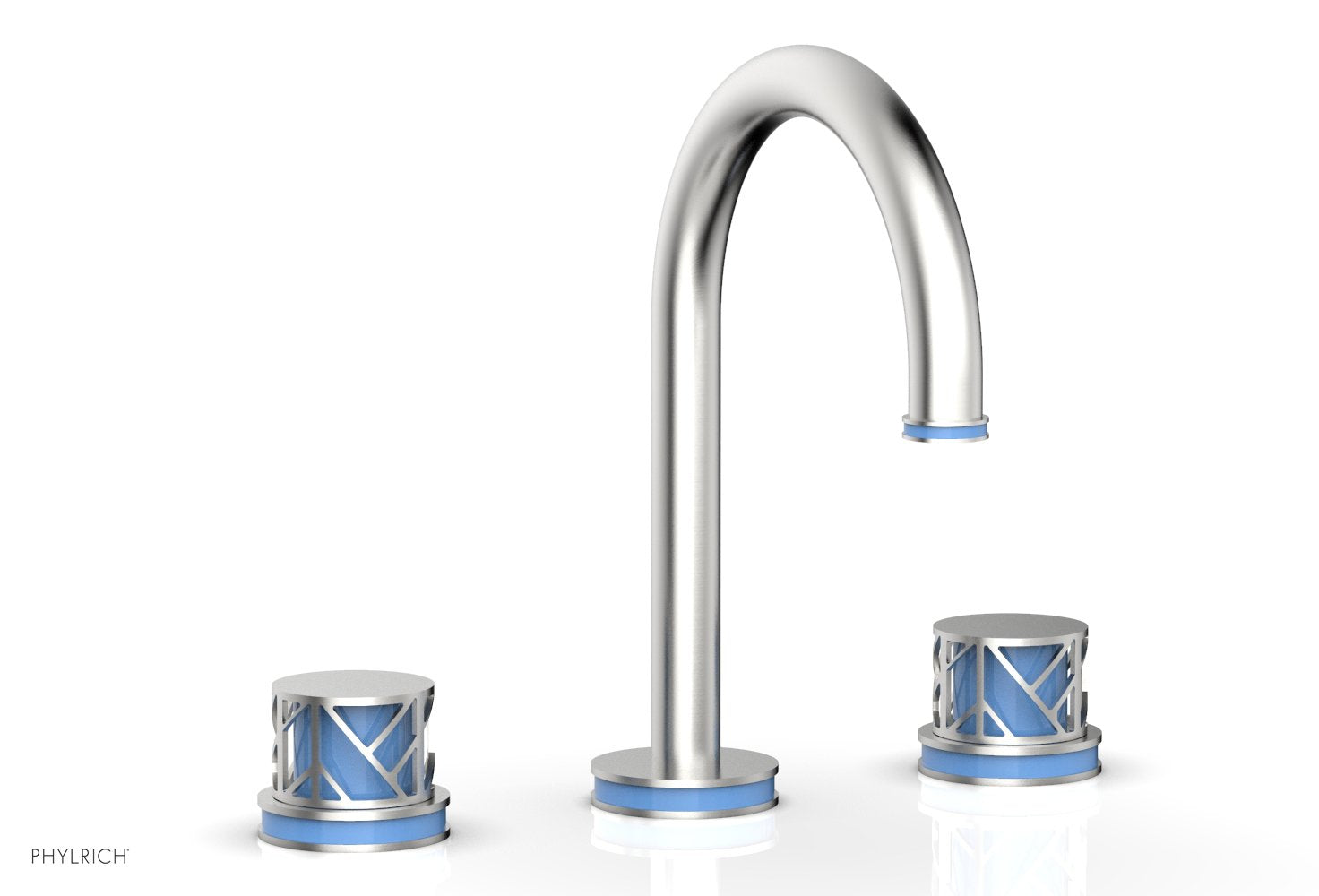 JOLIE Widespread Faucet - Round Handles with "Light Blue" Accents 222-01 — image 1