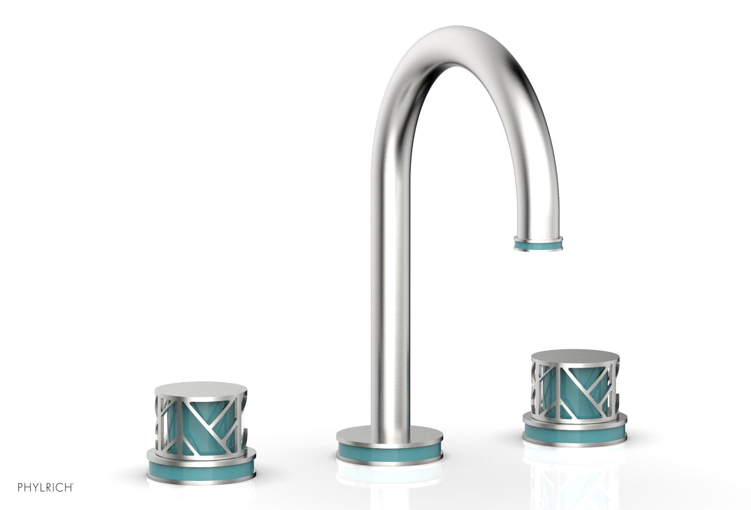 JOLIE Widespread Faucet - Round Handles with "Turquoise" Accents 222-01