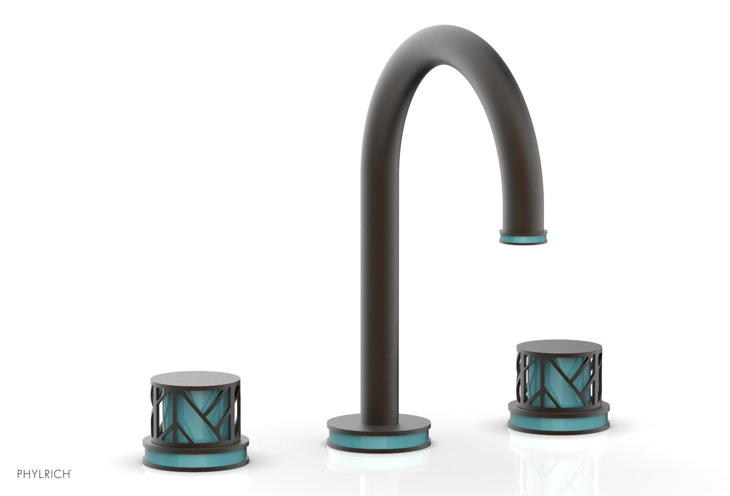 JOLIE Widespread Faucet - Round Handles with "Turquoise" Accents 222-01 — thumbnail 3