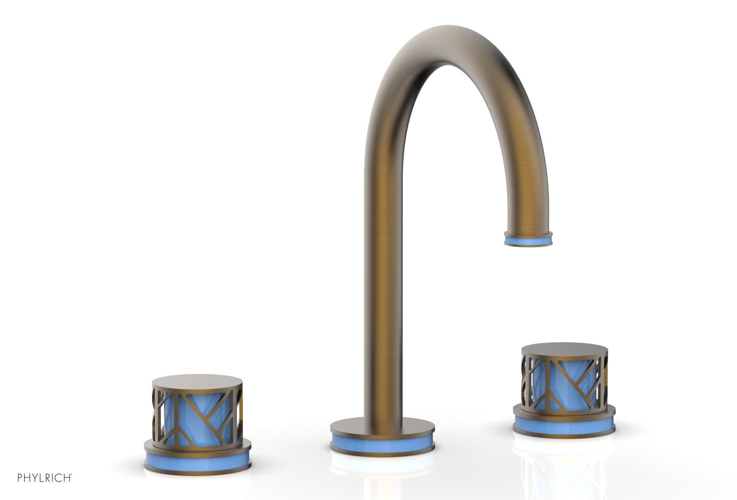 JOLIE Widespread Faucet - Round Handles with "Light Blue" Accents 222-01 — image 1