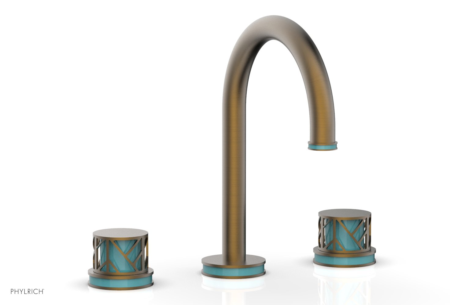 JOLIE Widespread Faucet - Round Handles with "Turquoise" Accents 222-01 — image 1