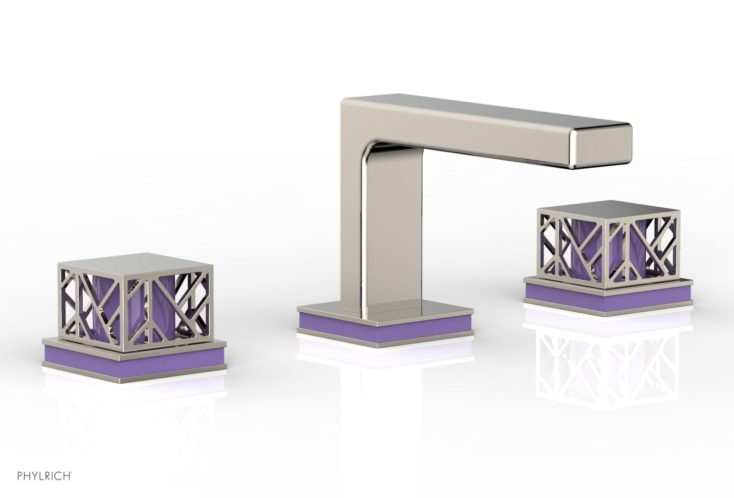 JOLIE Widespread Faucet - Square Handles with "Purple" Accents 222-02 — image 1