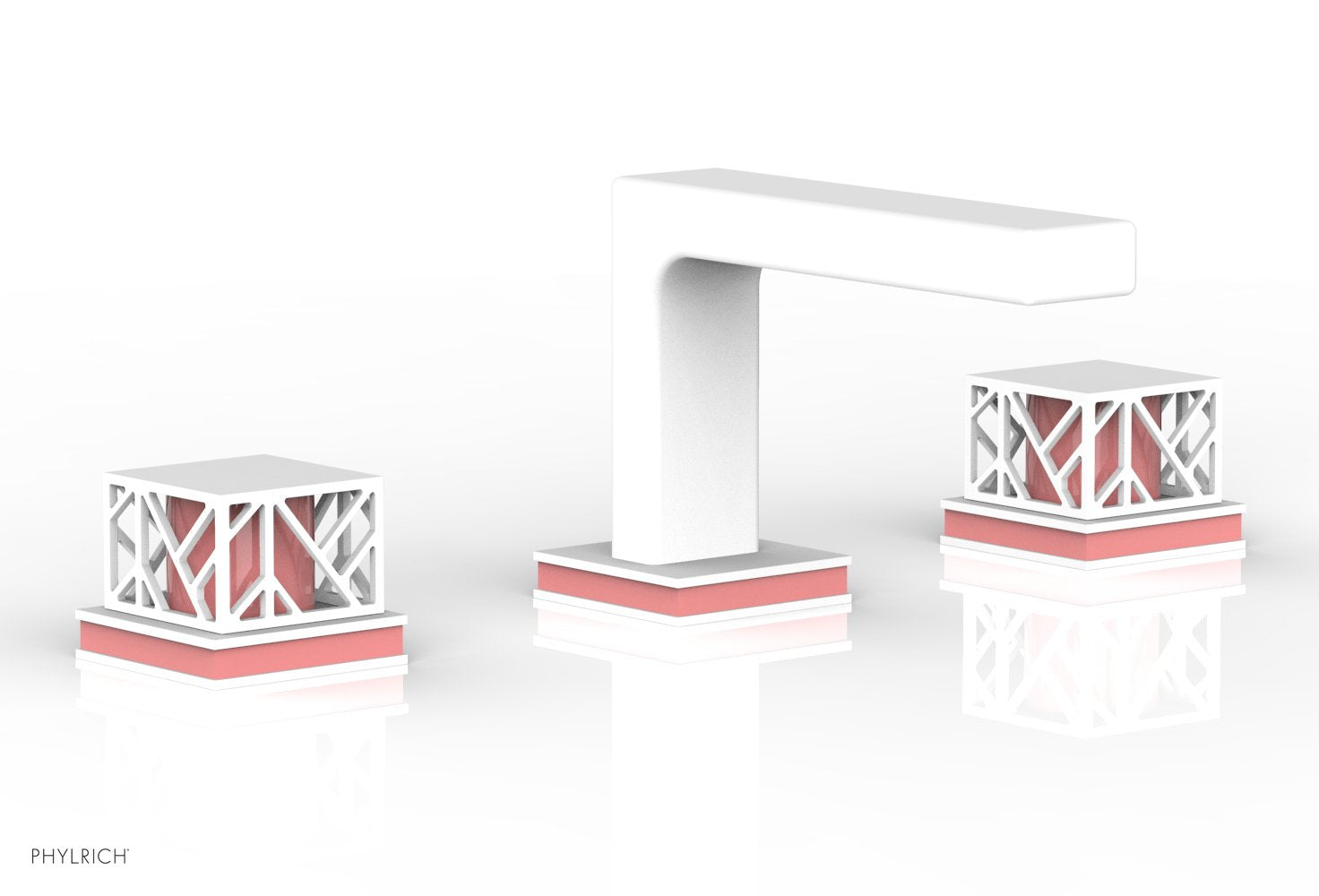 JOLIE Widespread Faucet - Square Handles with "Pink" Accents 222-02 — image 1