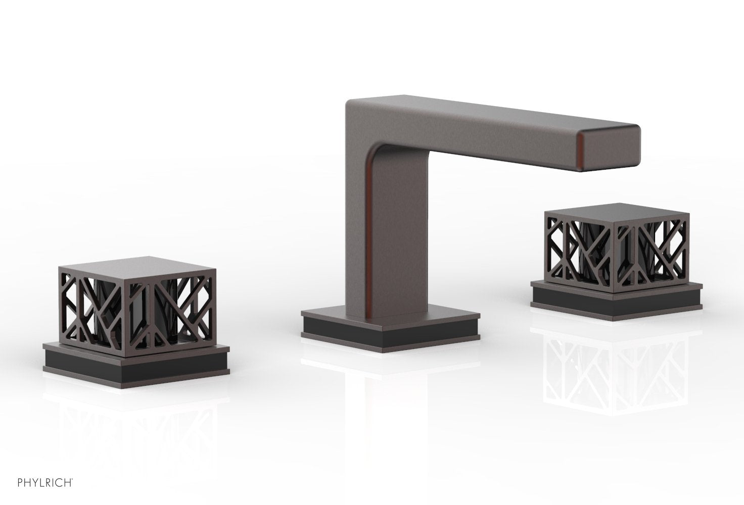 JOLIE Widespread Faucet - Square Handles with "Black" Accents 222-02 — image 1