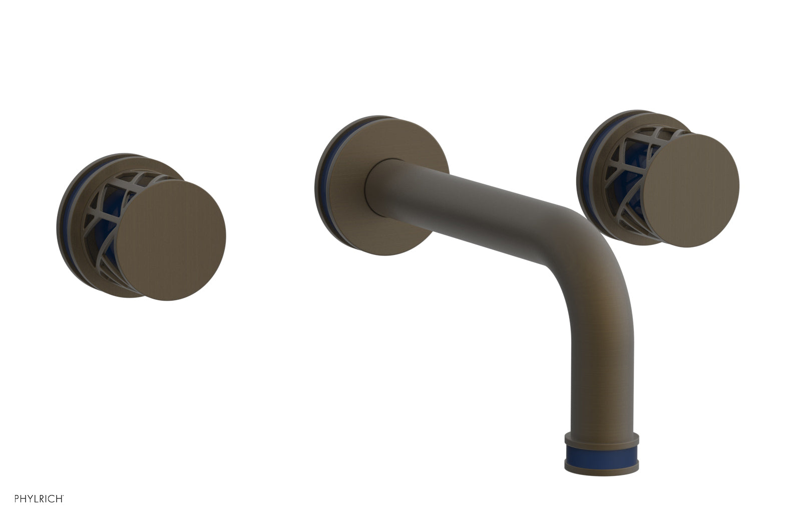 JOLIE Wall Lavatory Set - Round Handles with "Navy blue" Accents 222-11 — image 1