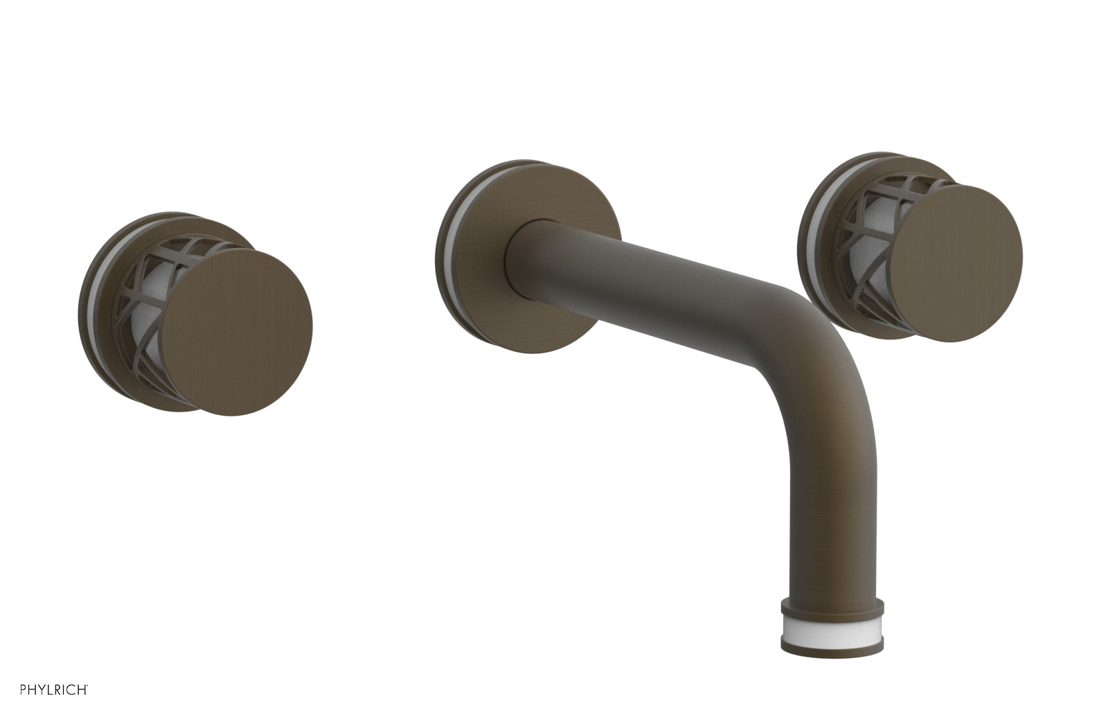 JOLIE Wall Lavatory Set - Round Handles with "White" Accents 222-11 — image 1