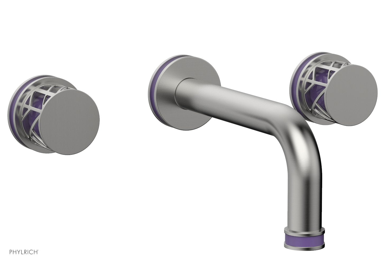 JOLIE Wall Lavatory Set - Round Handles with "Purple" Accents 222-11 — image 1