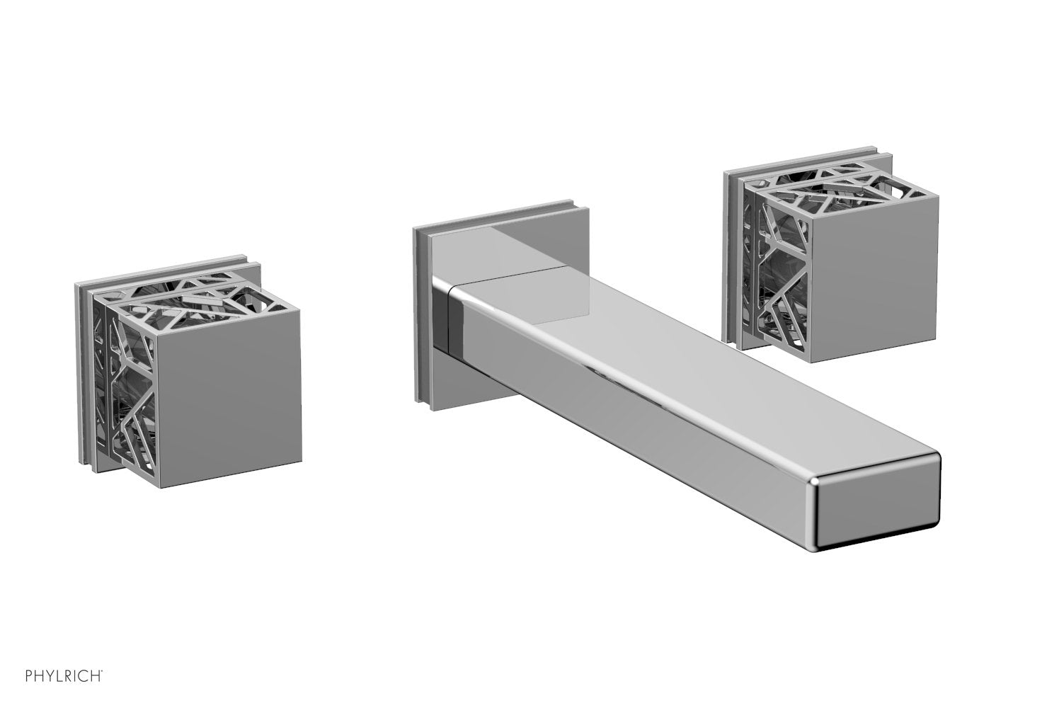 JOLIE Wall Lavatory Set - Square Handles with "Grey" Accents 222-12