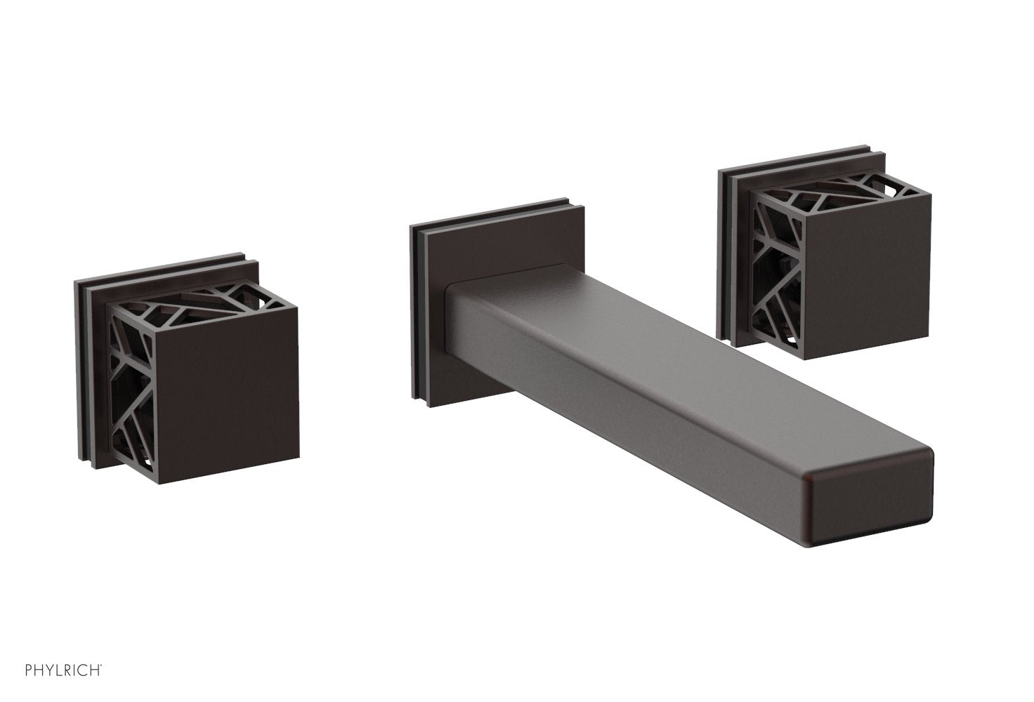JOLIE Wall Lavatory Set - Square Handles with "Black" Accents 222-12 — image 1
