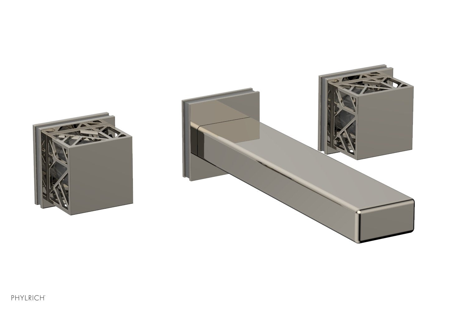 JOLIE Wall Lavatory Set - Square Handles with "Grey" Accents 222-12 — image 1