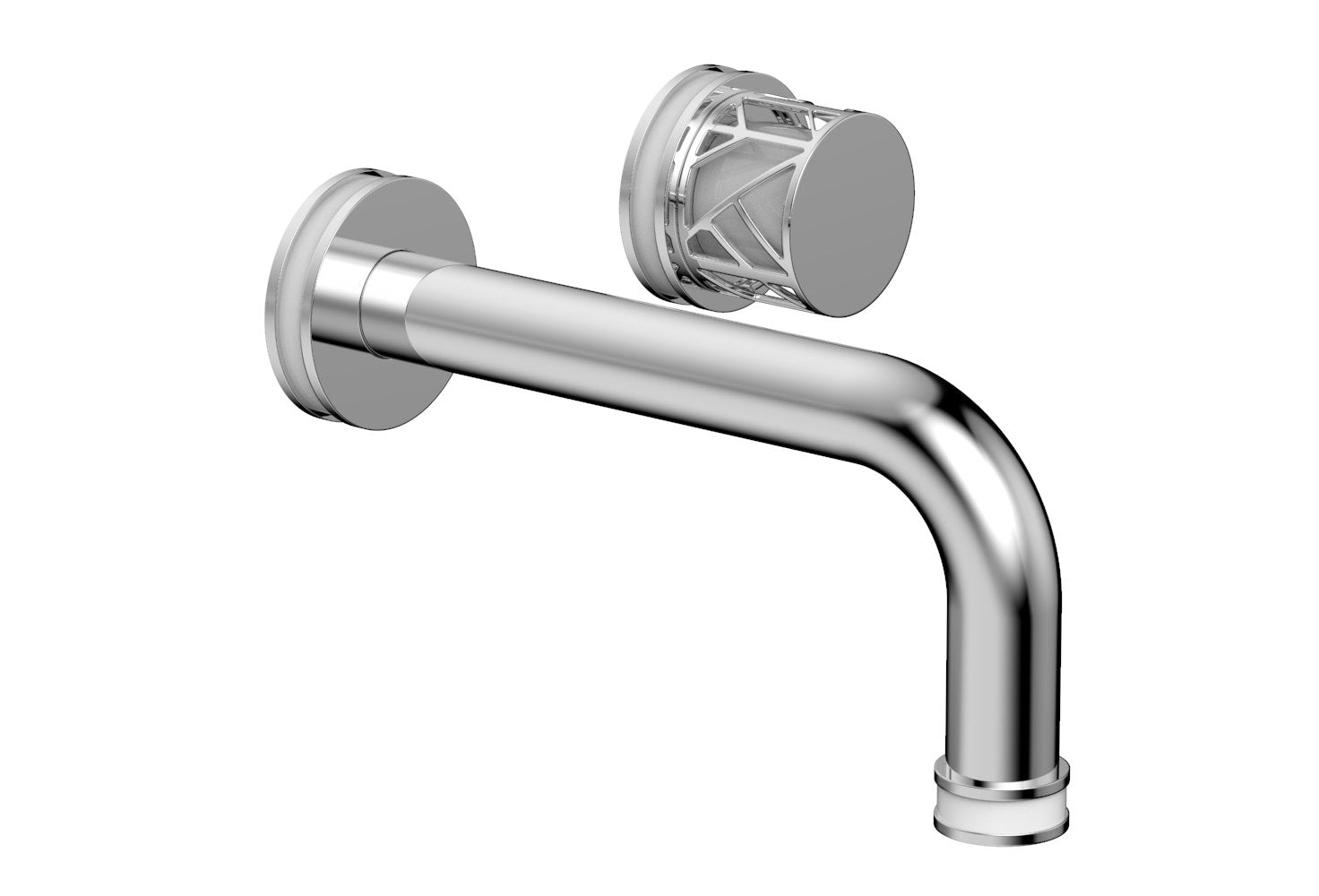 JOLIE Single Handle Wall Lavatory Set - Round Handle "White" Accents 222-15 — image 1