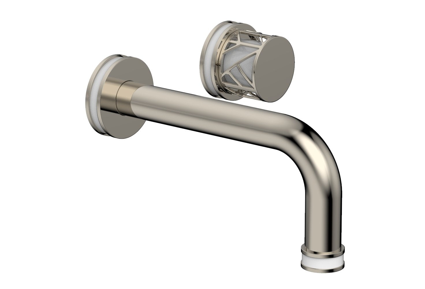 JOLIE Single Handle Wall Lavatory Set - Round Handle "White" Accents 222-15 — thumbnail 3