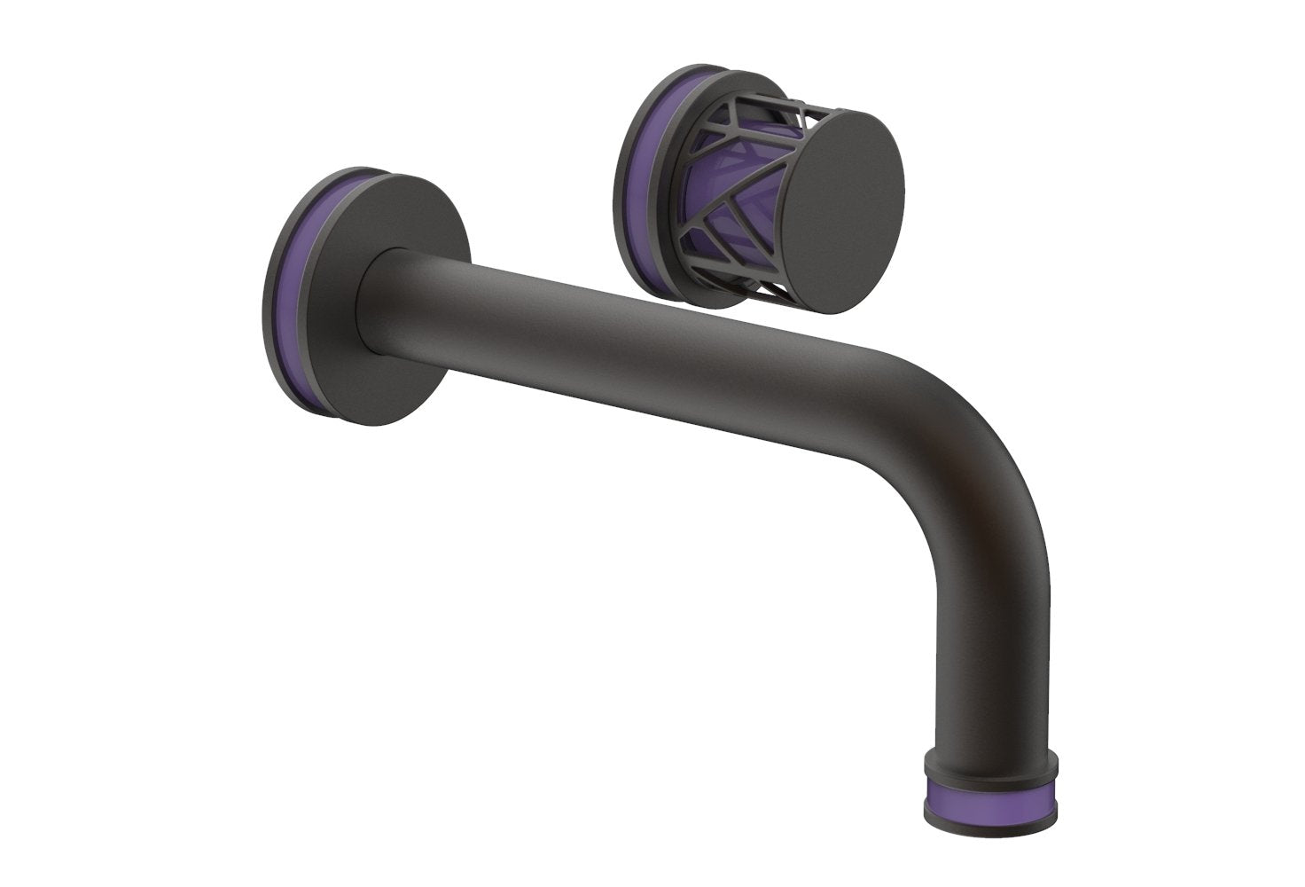 JOLIE Single Handle Wall Lavatory Set - Round Handle "Purple" Accents 222-15 — image 1