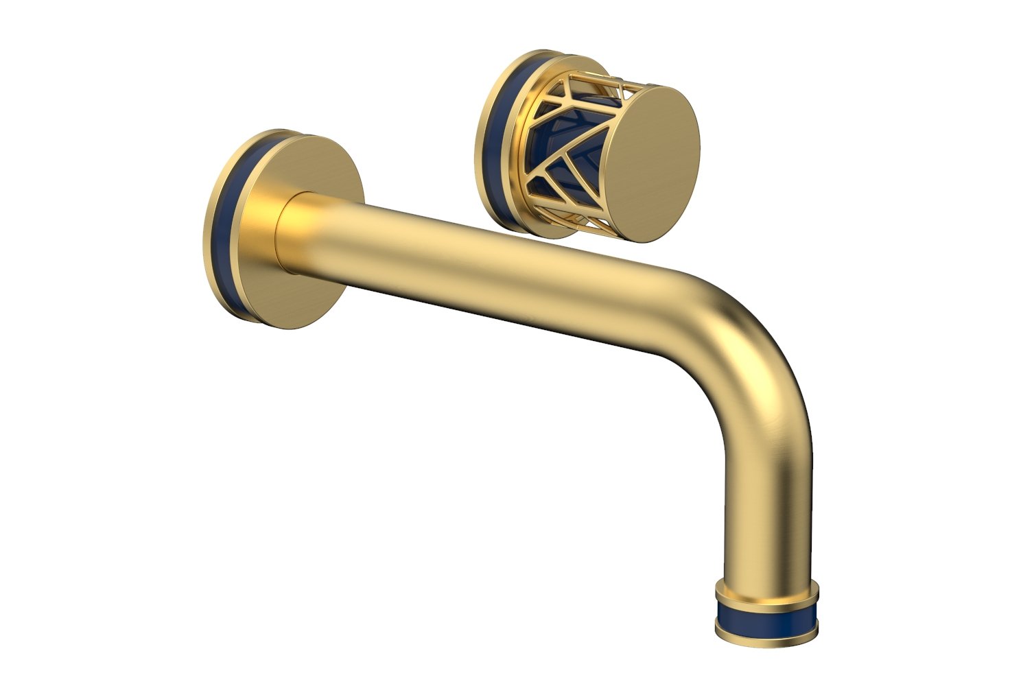 JOLIE Single Handle Wall Lavatory Set - Round Handle "Navy Blue" Accents 222-15 — image 1