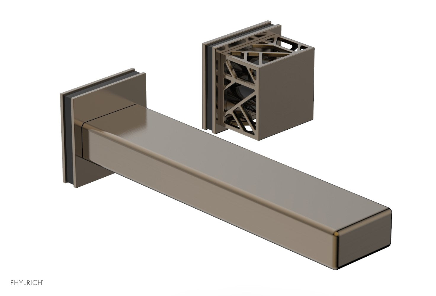 JOLIE Single Handle Wall Lavatory Set - Square Handle "Black" Accents 222-16 — image 1