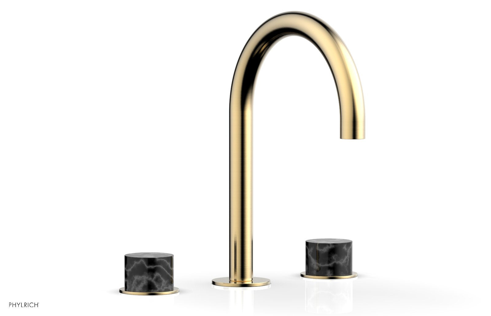 BASIC II Widespread Faucet - Black Marble Handles 230-03 — image 1