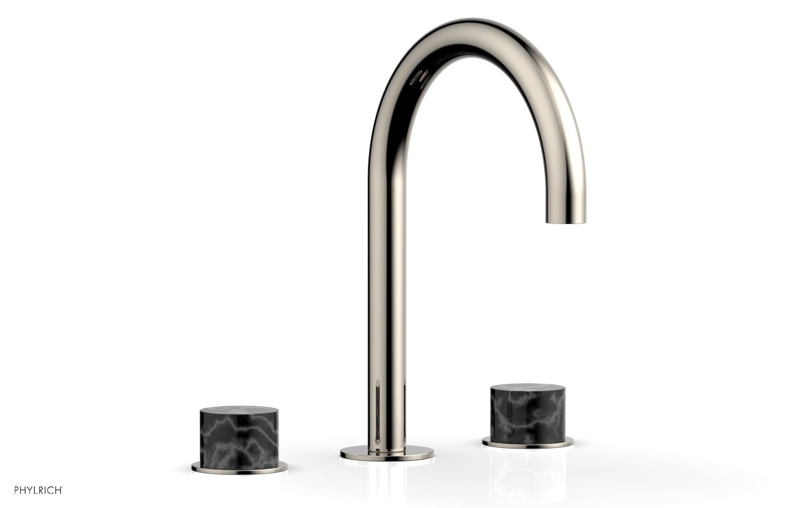 BASIC II Widespread Faucet - Black Marble Handles 230-03