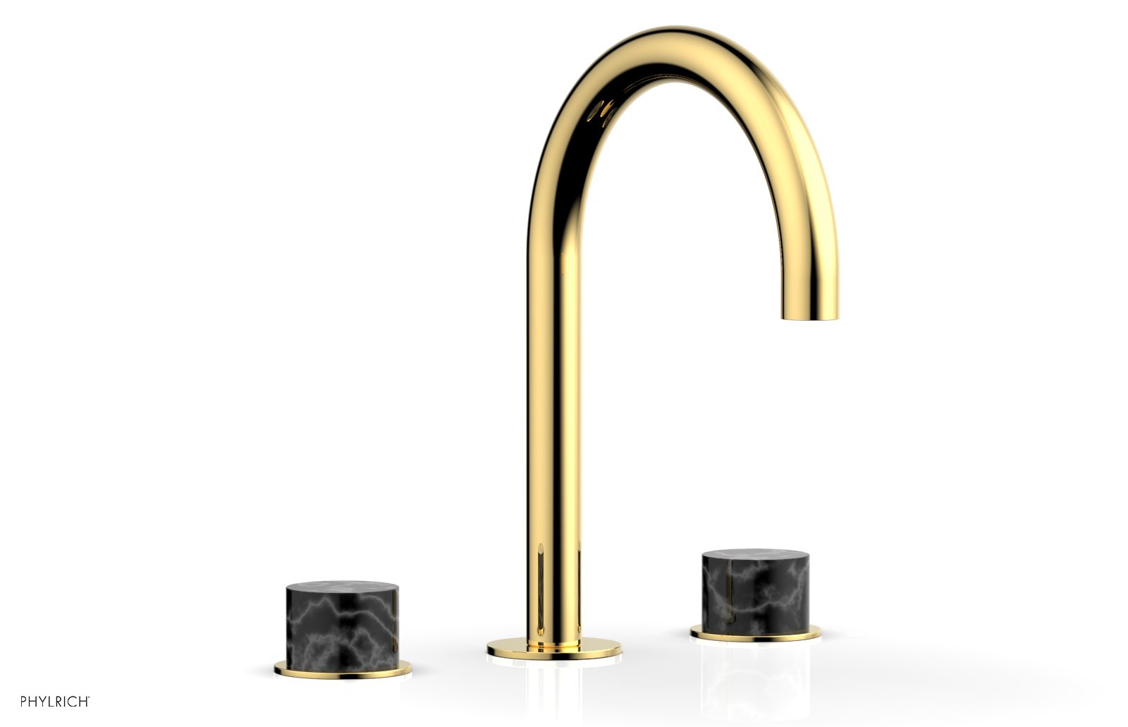 BASIC II Widespread Faucet - Black Marble Handles 230-03 — image 1