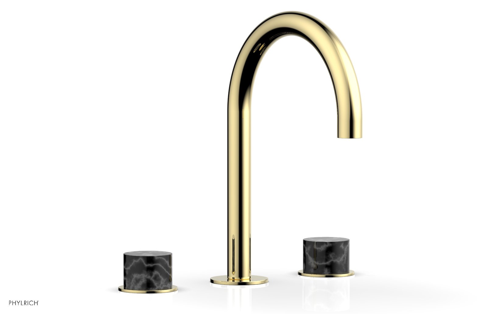 BASIC II Widespread Faucet - Black Marble Handles 230-03