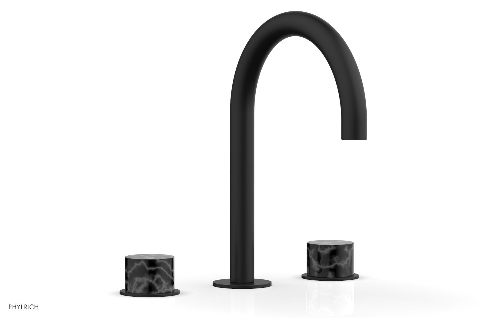 BASIC II Widespread Faucet - Black Marble Handles 230-03